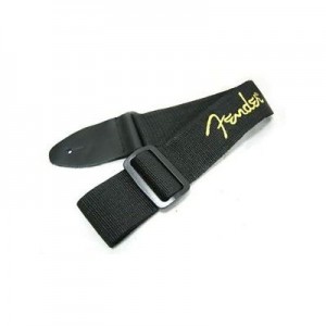 FENDER STRAP 2 BLACK YELLOW LOGO